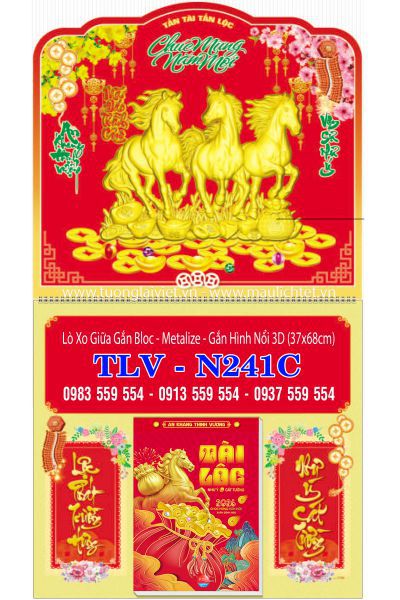 Bìa lò xo giữa dán nổi Xuân Thịnh Vượng