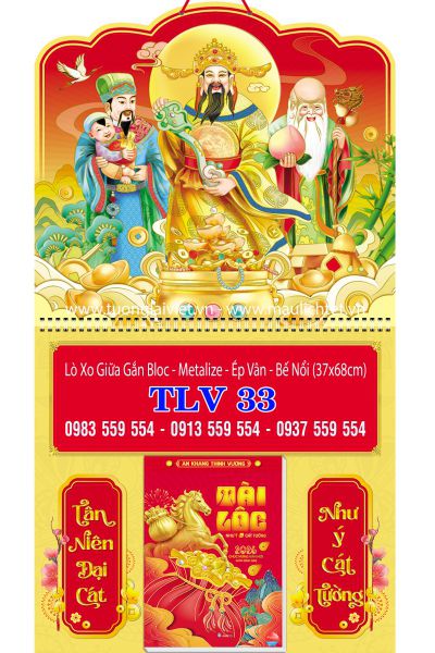 Lịch Bloc Lò Xo Giữa Phúc Lộc Thọ